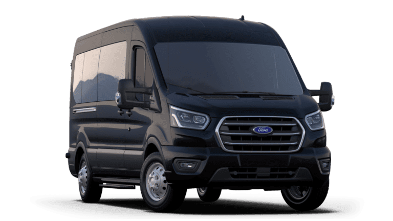 Medium Roof 15-passenger van rental with spacious seating and ample headroom, perfect for group travel and transportation.